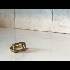 Hand carved gold ring cast in reclaimed bronze